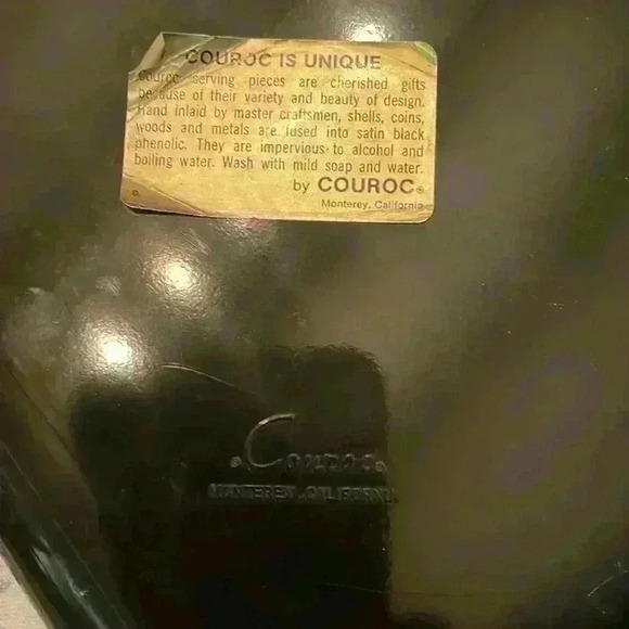 Vintage Couroc of Monterey tray with cowboys inlaid glass metal and wood. Rare🤠 - Picture 4 of 6